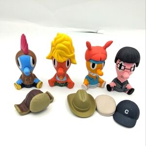 Kooky Figures Cranium Game Replacement Pieces 4 Movers  Pawns Removable Hair Hat